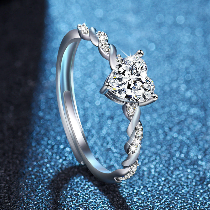 Simple Heart-Shaped Open Ring For Women Vera Lux