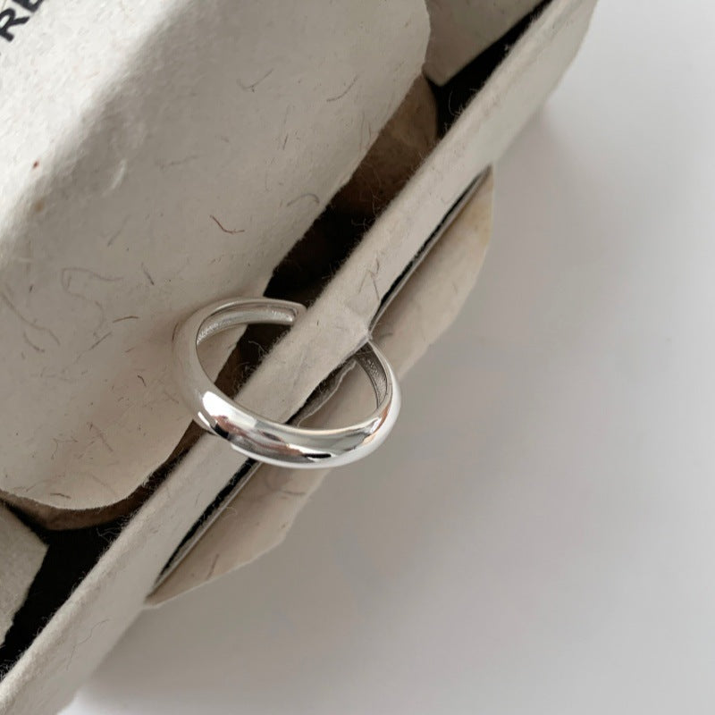 Korean Simple Minimalist Smooth Ring For Women, INS Trendy Cool Style, Adjustable Open Band Vera Lux