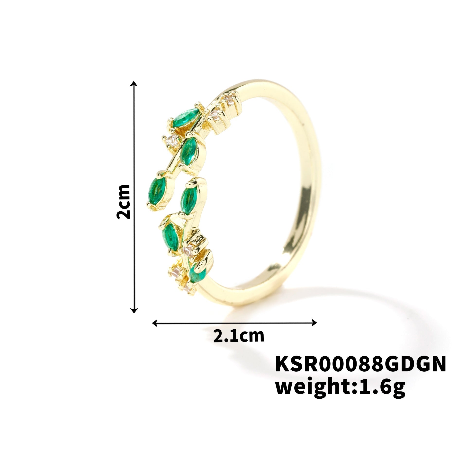 Womens Personality Leaf Ring Vera Lux
