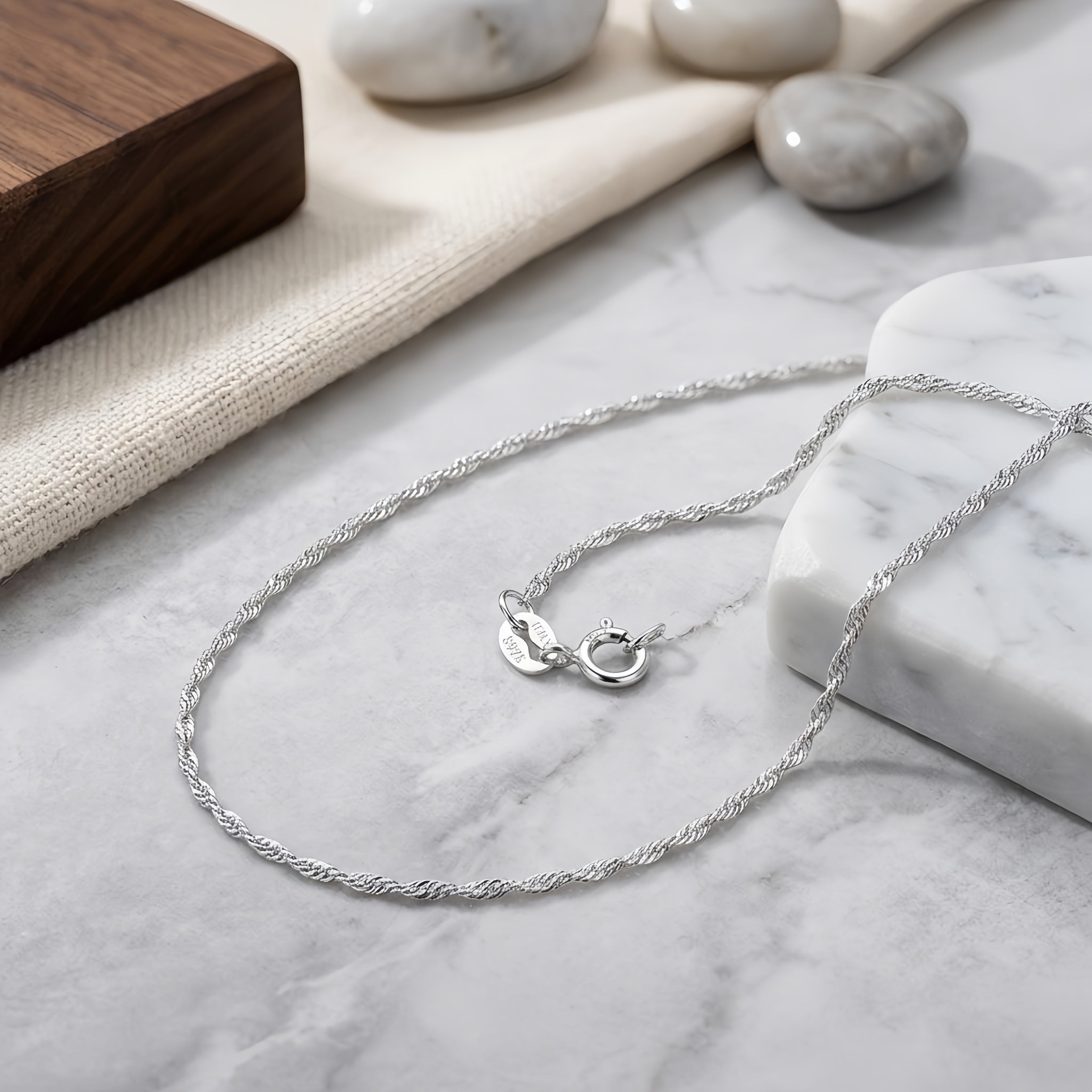 925 Sterling Silver Italian Craftsmanship Sterling  Rope Chain Necklace - Classic Elegance Meets Timeless Design Vera Lux