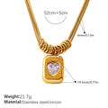 Diamond-studded Heart-shaped Snake Bone Chain Stainless Steel Necklace For Women - Luxurious And High-end, Double-layered And Stackable, Perfect For All Occasions. Vera Lux