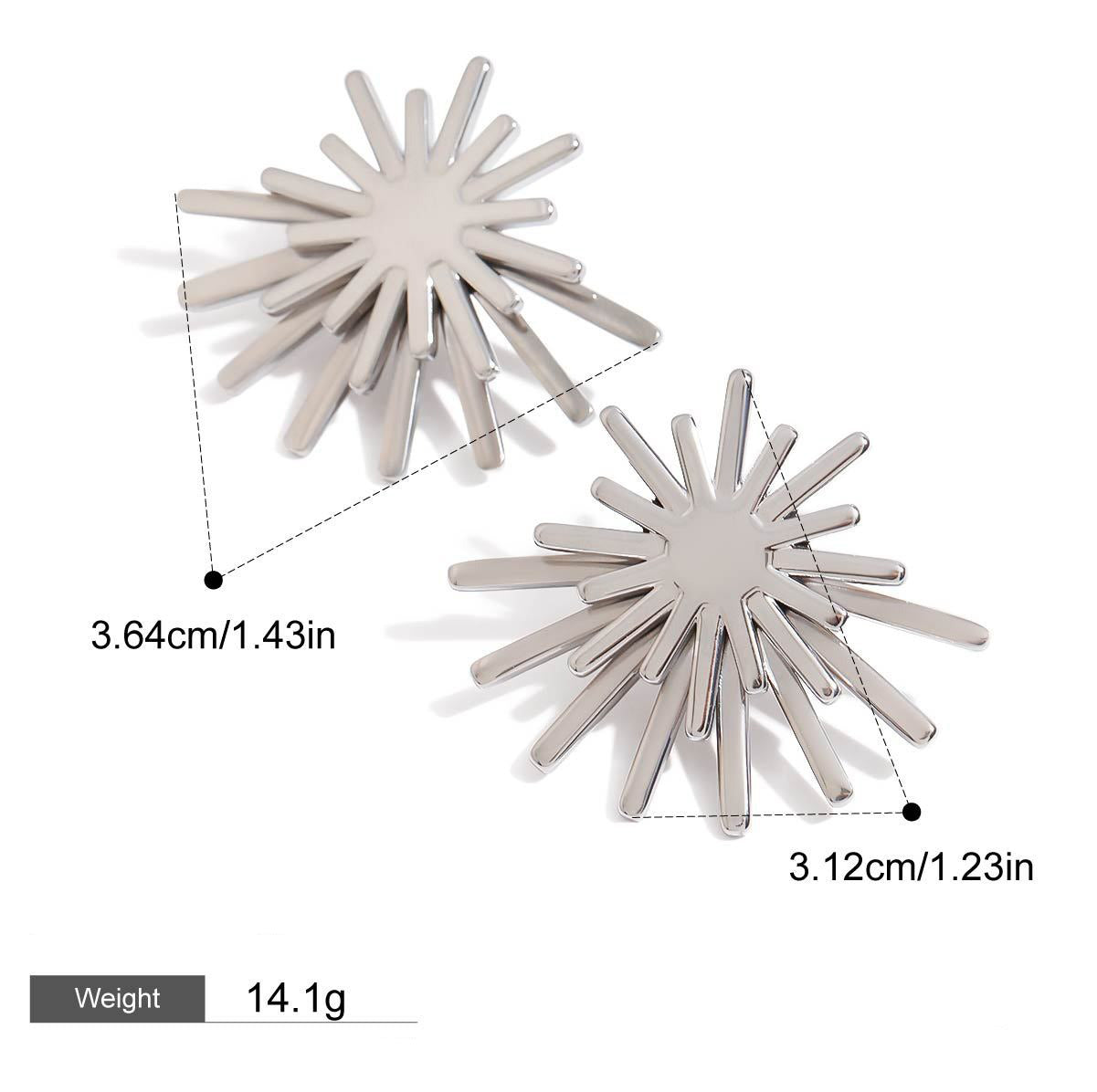 18K gold sun-shaped earrings with simple and elegant design Vera Lux