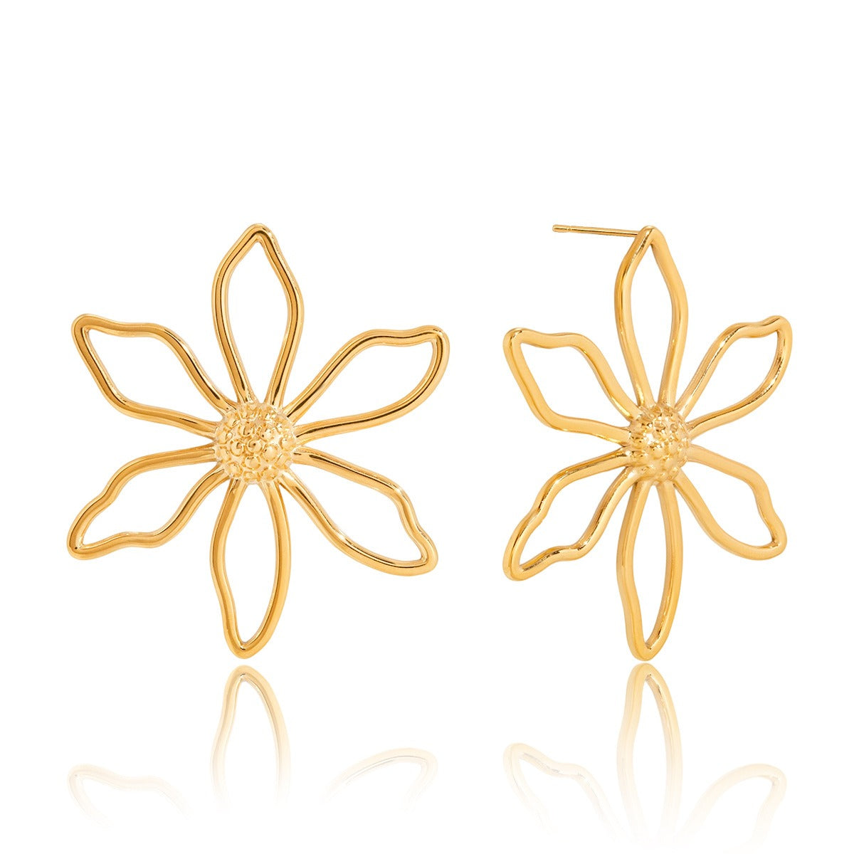 18K gold wire flower stud earrings Vera Lux