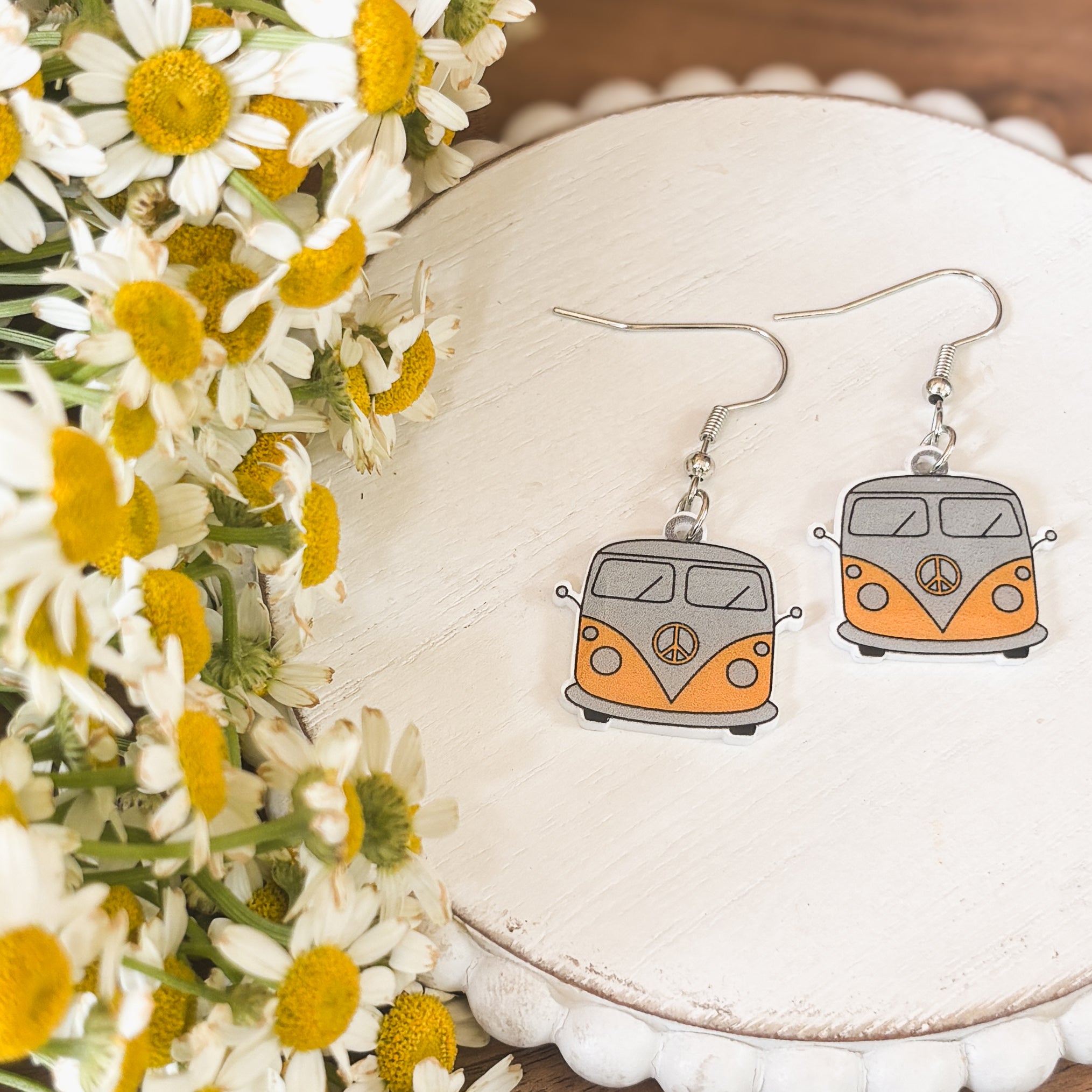 Adorable Vintage Van Earrings Rooted Home Goods