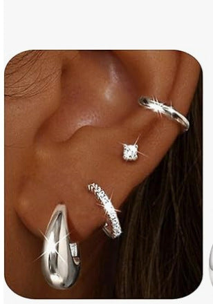 18K Solid Gold Copper Earrings With Zirconia Setting Vera Lux