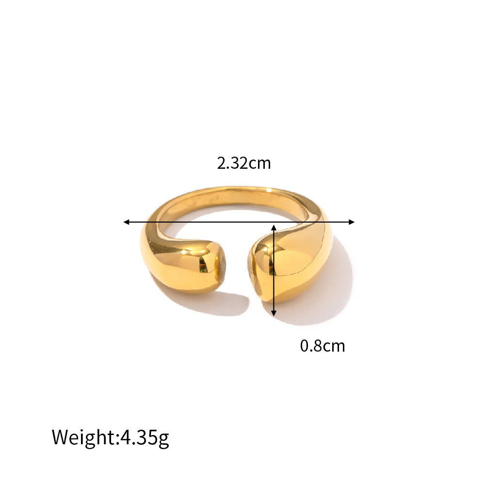 18K gold geometric design simple personality ring Vera Lux
