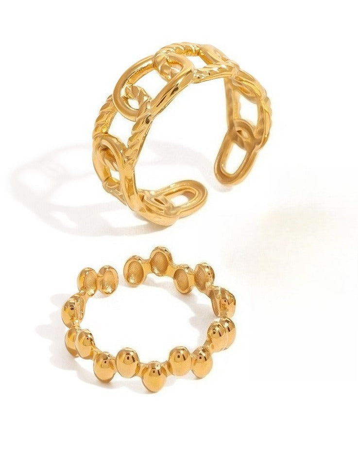 18K gold light luxury titanium steel ring Vera Lux