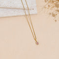 Stainless Steel Pendant Necklace With Zircon Inlay Vera Lux