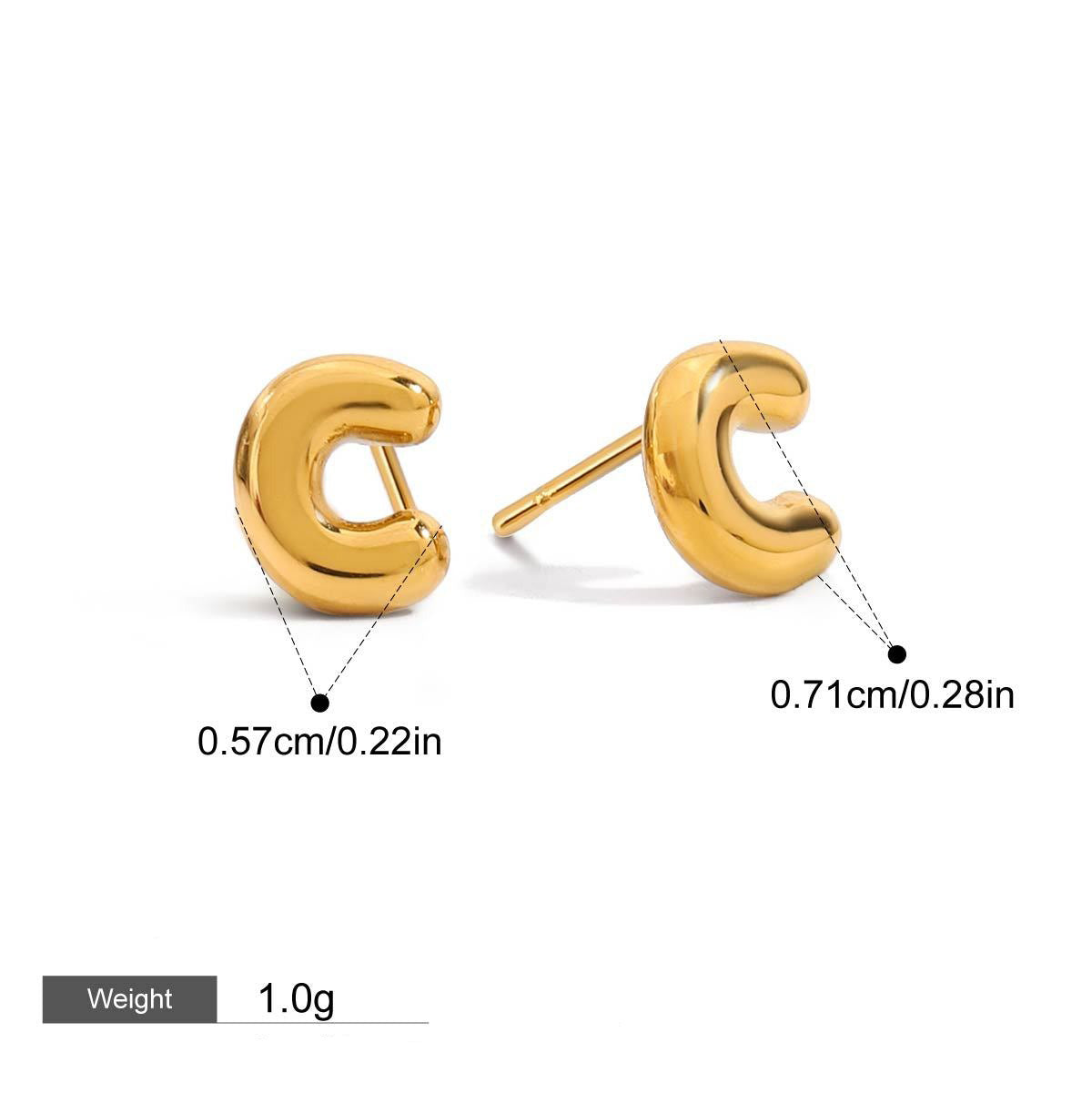 18K gold 26 letters design classic fashion earrings Vera Lux