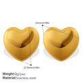 European And American Minimalist Glossy Heart-shaped Stainless Steel Earrings For Women. Light Luxury Minimalist Style. Exaggerated Heart-shaped Earrings. Versatile Accessories. Vera Lux