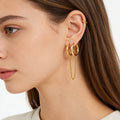Stainless Steel Double Hoop Tassel Earrings Vera Lux