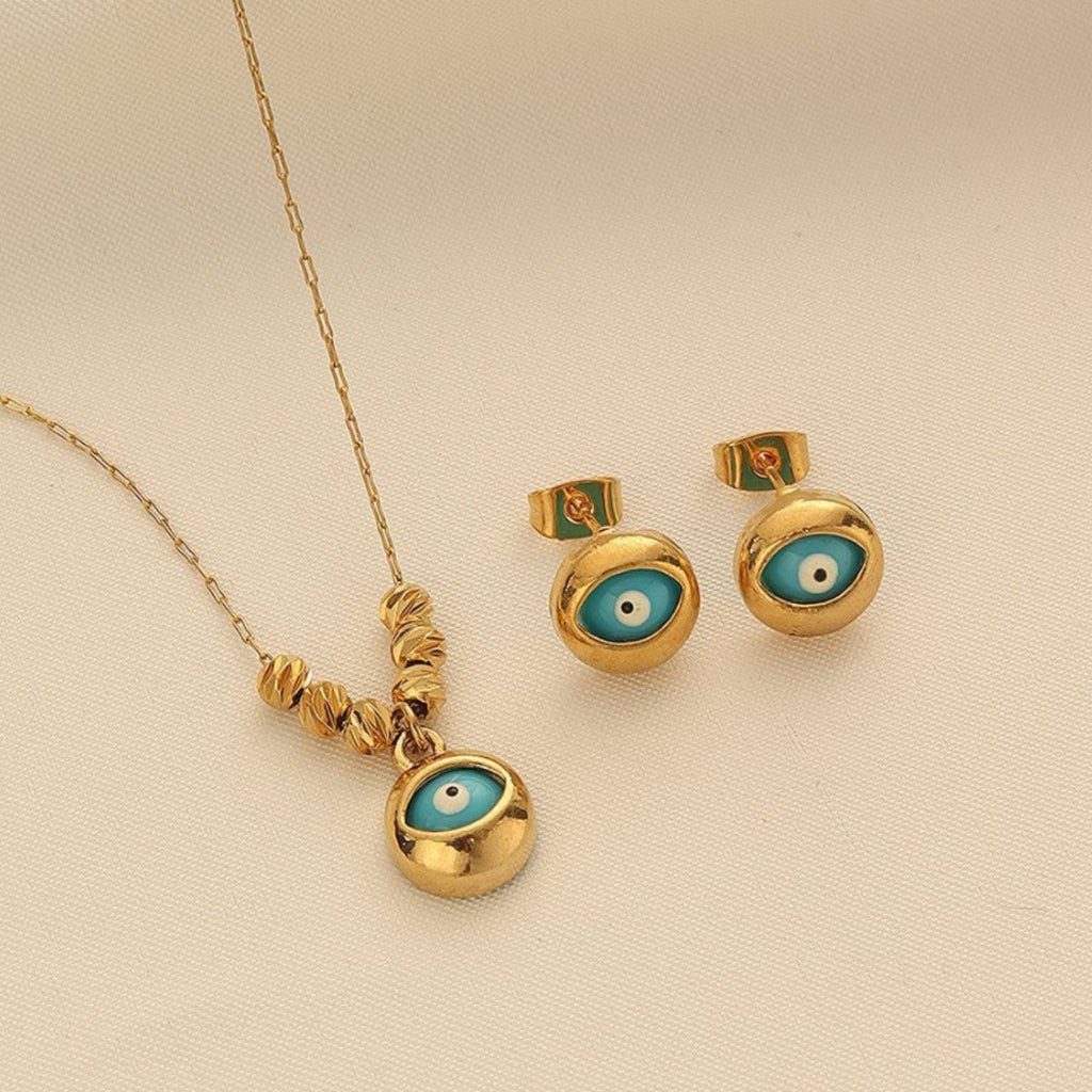 Turkish Evil Eye Pendant Jewelry Set Vera Lux