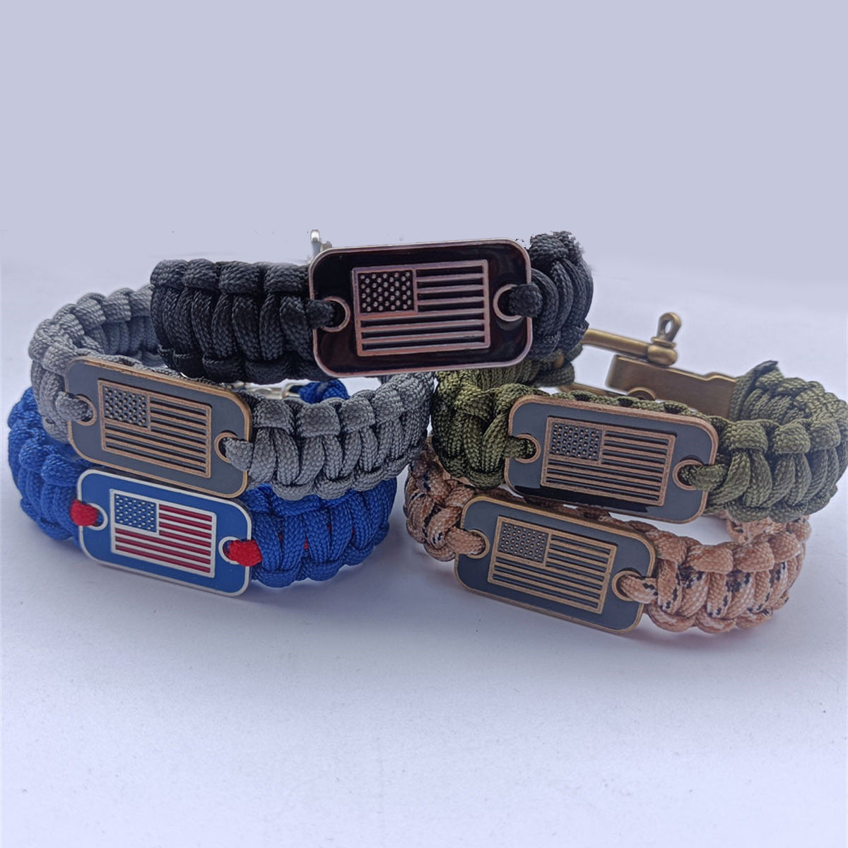 Braided Paracord Bracelet With Survival Zinc Alloy Adjusting Buckle Vera Lux