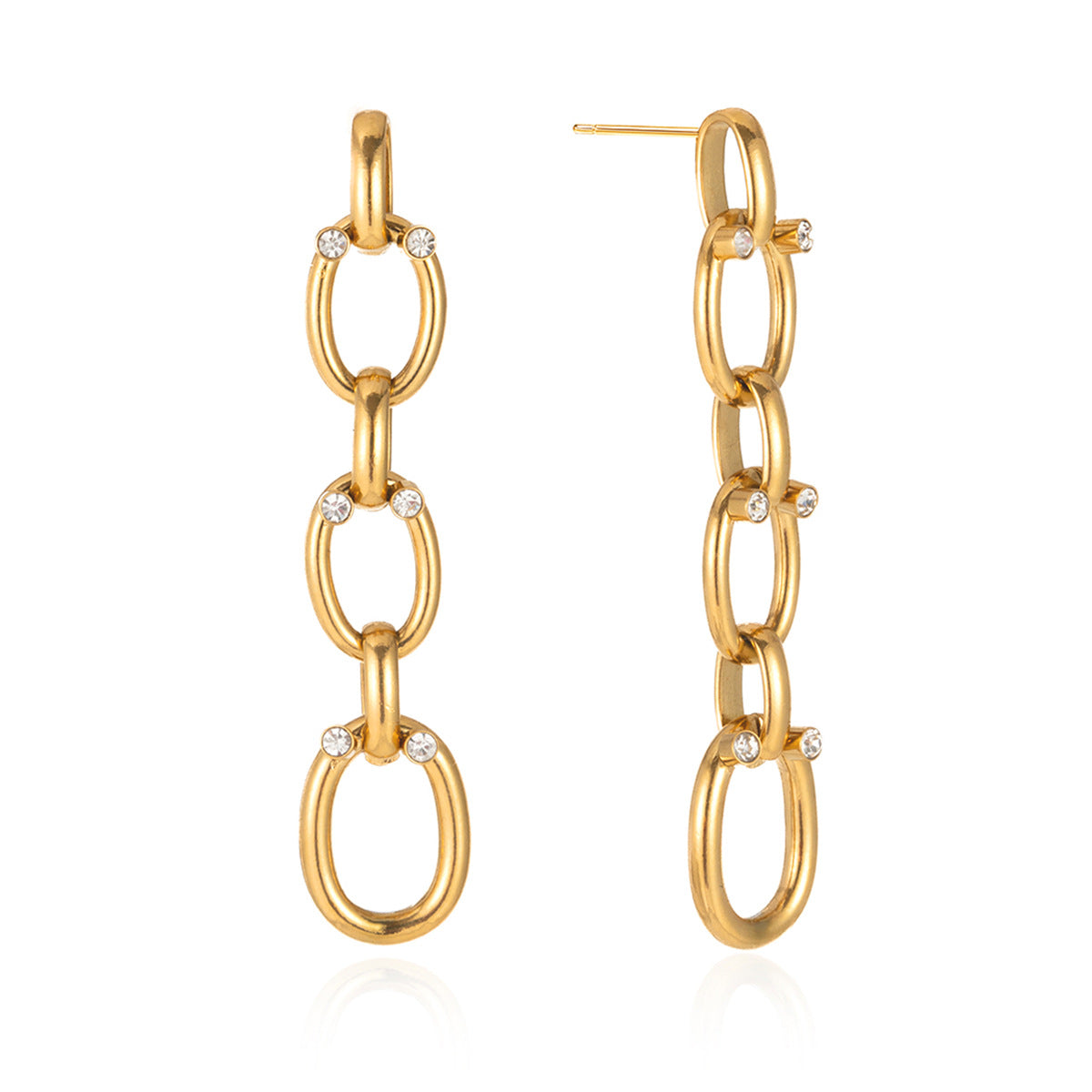 Rhinestone Chain Tassel Earrings Vera Lux