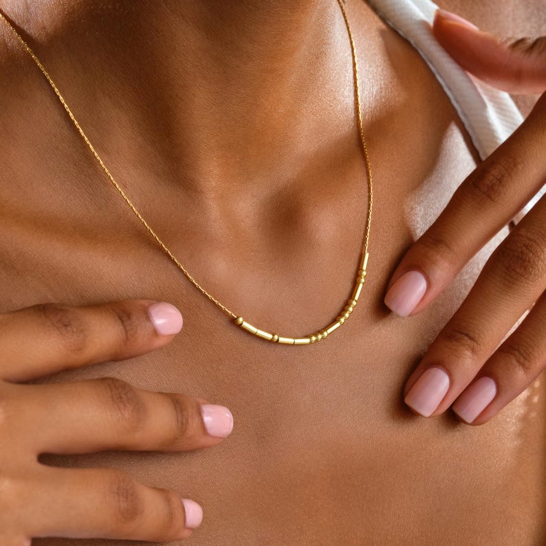 Morse Code Custom Name Necklace Vera Lux