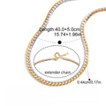 18K gold & S925 silver mixed-metal chain necklace. Vera Lux