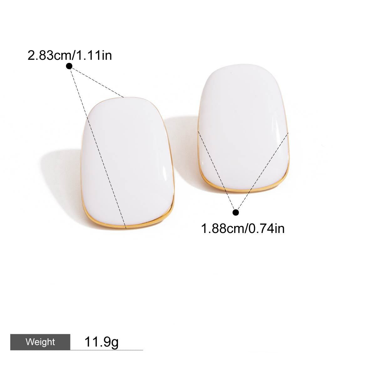 18K gold geometric oval/crescent-shaped earrings with simple and elegant design Vera Lux