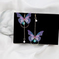 New Korean-style Retro Asymmetric Butterfly Earrings Long Style Vera Lux