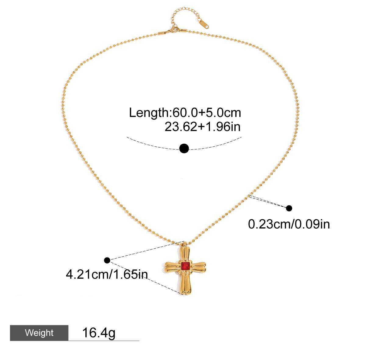 18K Gold Cross Design Beautiful Dazzling Necklace Vera Lux