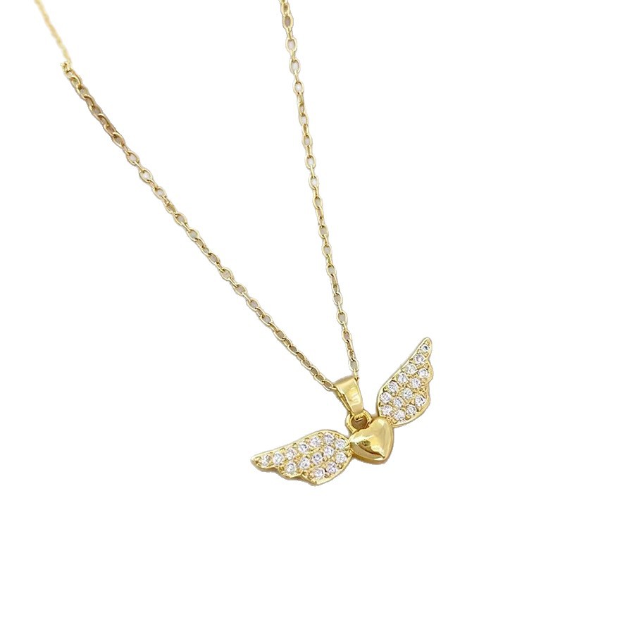 Instagram-style Light-luxury High-end Heart-shaped Angel Wings Necklace Vera Lux