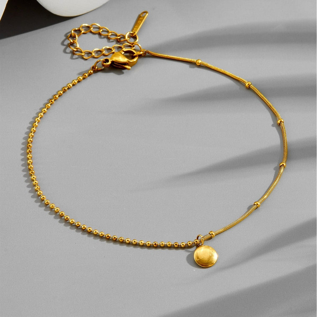 18K gold versatile ins style personalized fashion titanium steel anklet Vera Lux