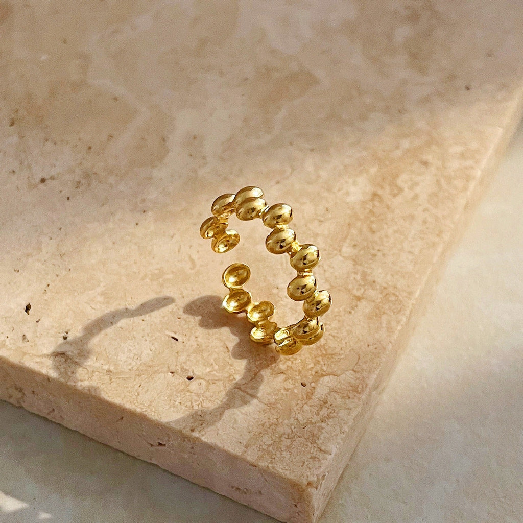18K gold light luxury titanium steel ring Vera Lux
