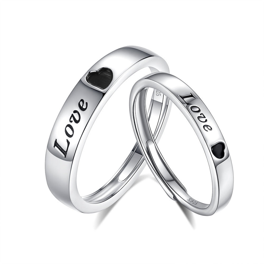 S925 sterling silver LOVE couple ring Vera Lux