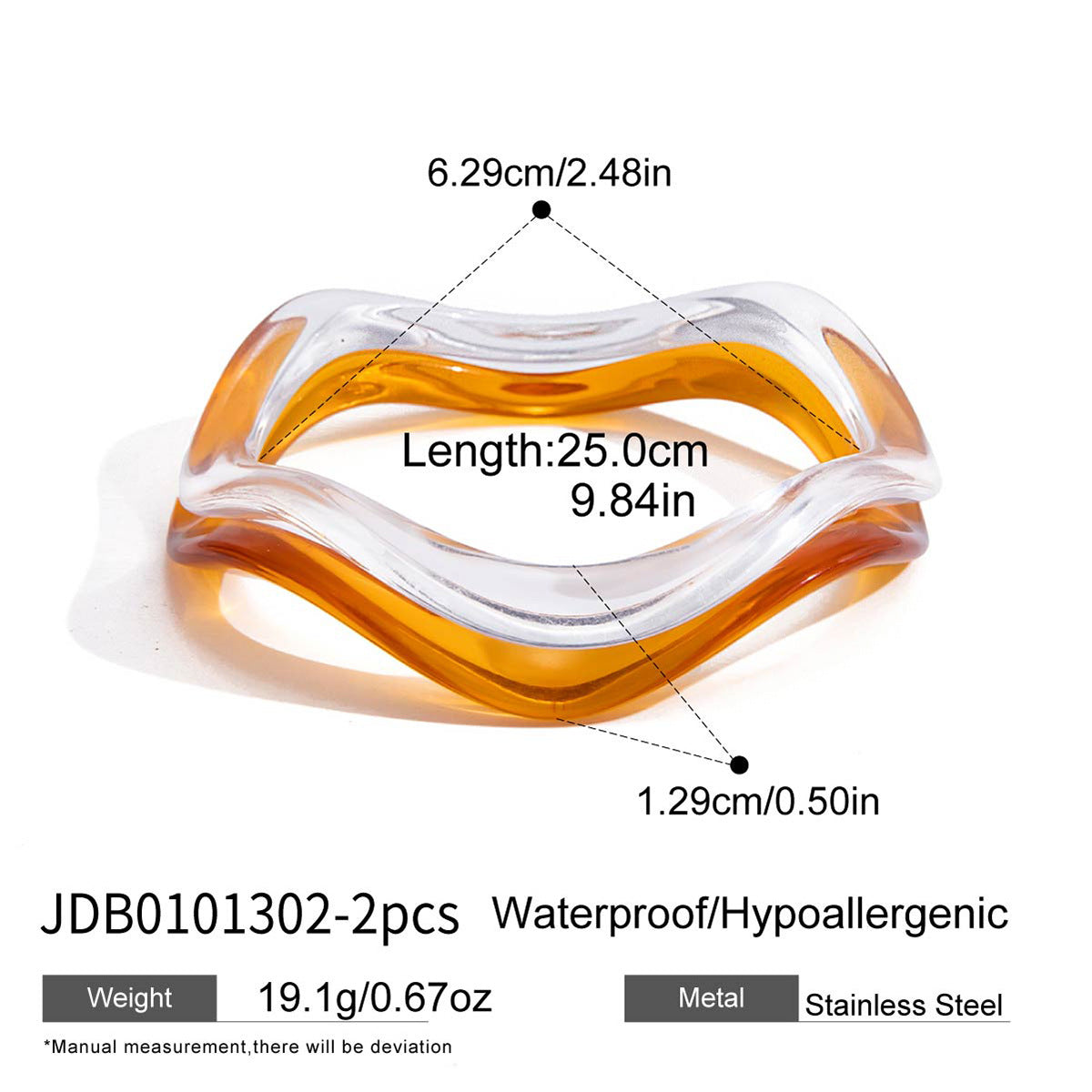 Acrylic Resin Wave Bracelet Collection Vera Lux