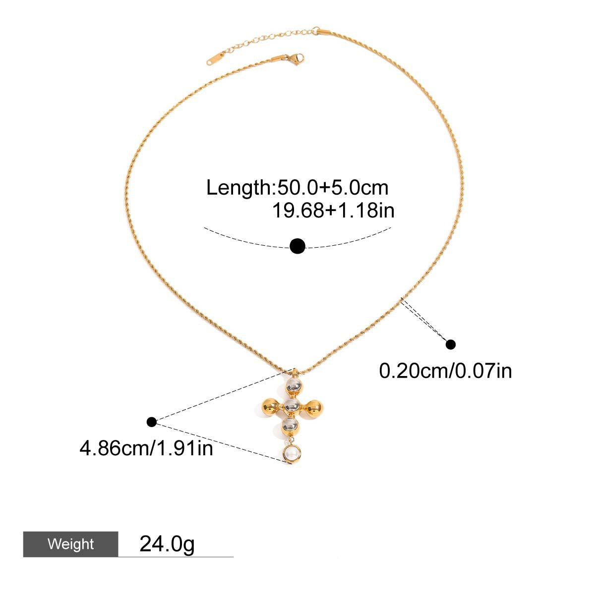 18K Gold Cross Design Light Luxury High-end Necklace Vera Lux