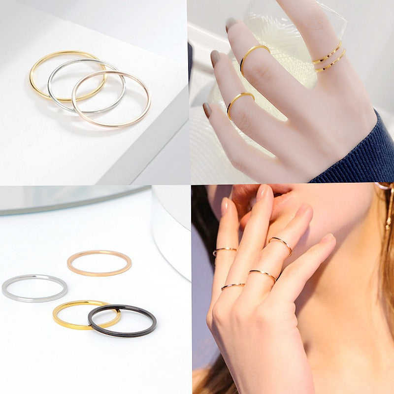 1mm Plain Band Ultra-thin Ring Couple Rings Vera Lux