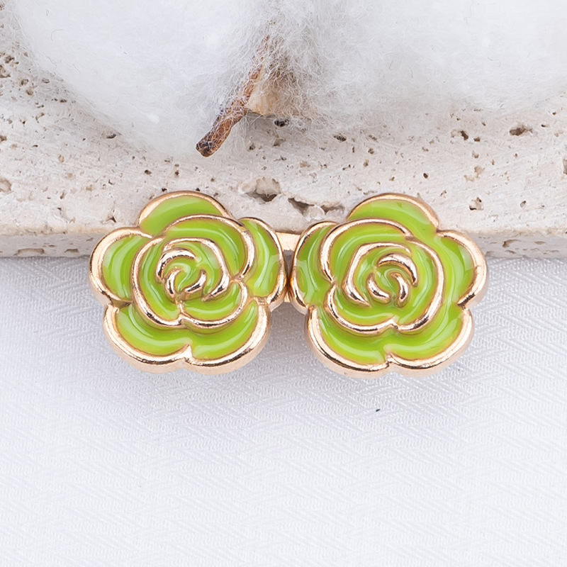 Nail-free rose waist buckle-fluorescent green-alloy-1 pair Vera Lux