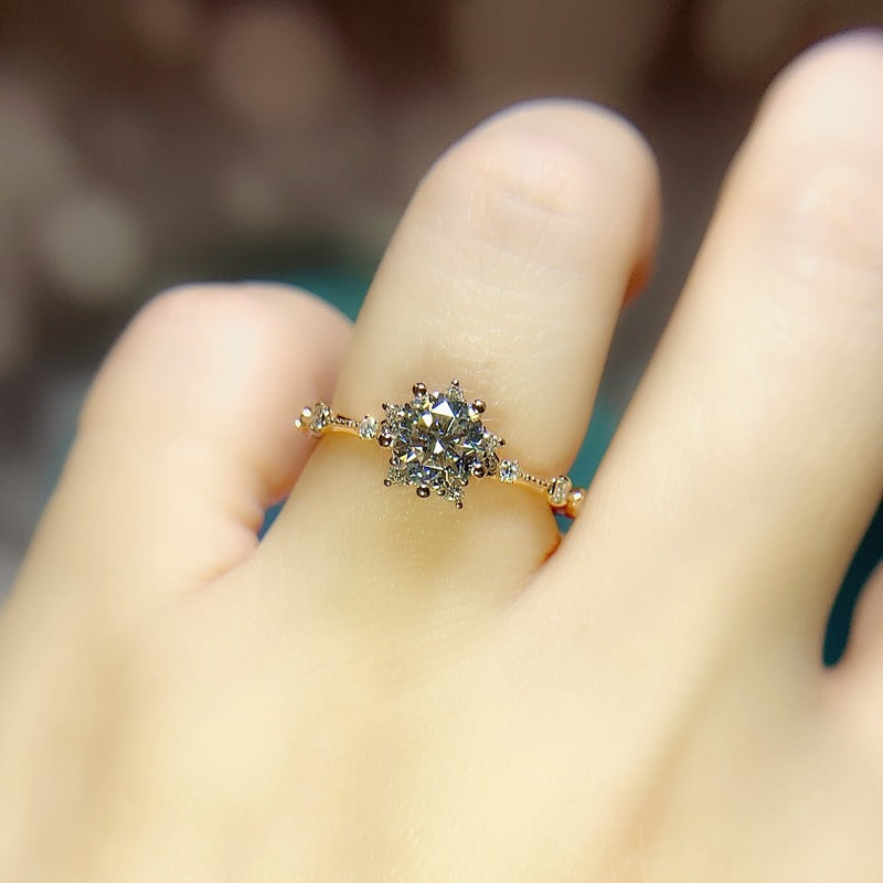 Starry Six-Prong Snowflake High-End Ring For Women Vera Lux