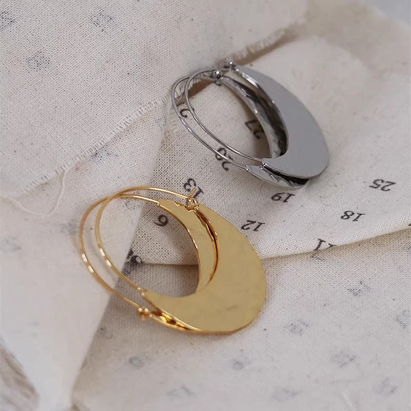 Women's Personalized 18k Gold-Plated Fan-Shaped Earrings Vera Lux