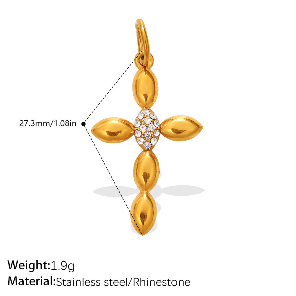 European And American Cross-shaped Golden Diamond-encrusted Key Pendant With Multiple Styles And Personalized Designs - DIY Jewelry Accessory For Hanging. Vera Lux