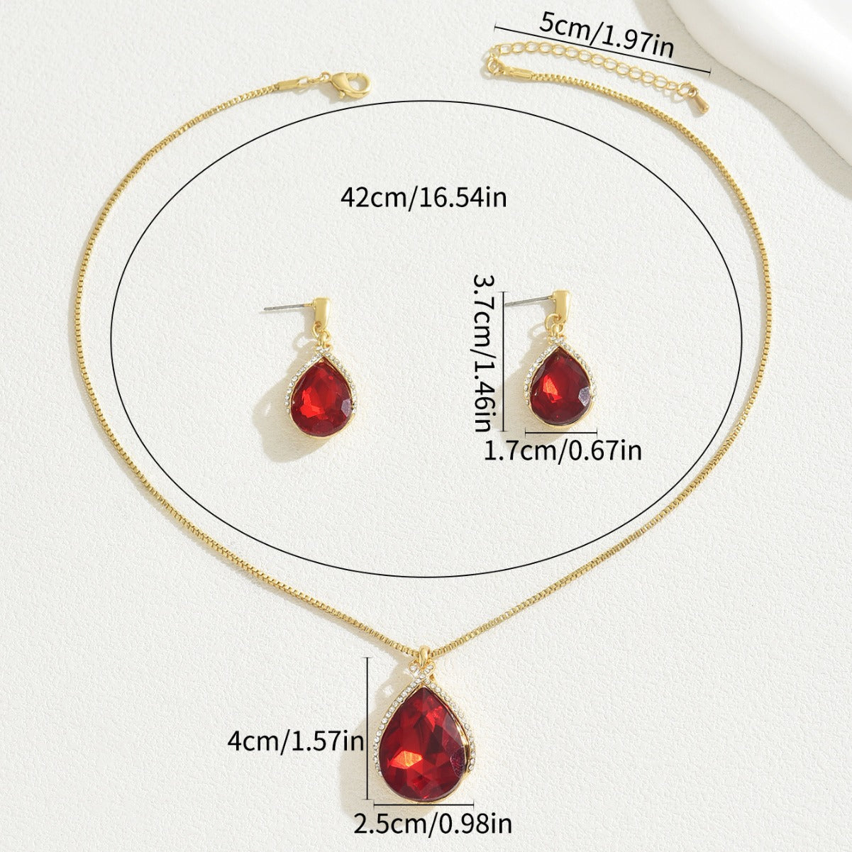 INS Geometric Sweet Japanese-Korean Style Womens Necklace And Earrings Set Vera Lux