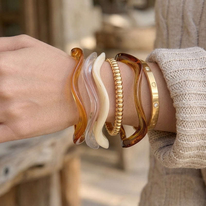 Acrylic Resin Wave Bracelet Collection Vera Lux