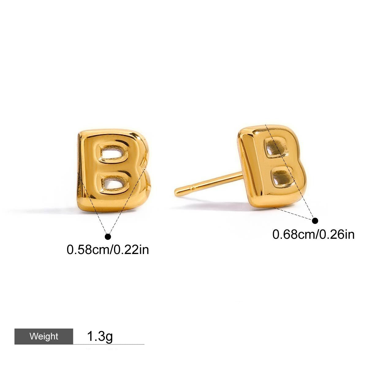 18K gold 26 letters design classic fashion earrings Vera Lux