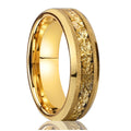 6mm Wide Tungsten Steel Gold Sandblasted New-style Ring Vera Lux