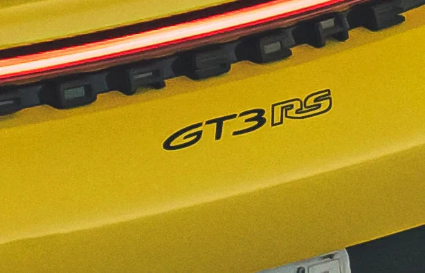"GT3 RS" Rear Bumper Vinyl Logo Decal Emblem for Porsche Vehicles (992) StickerFab