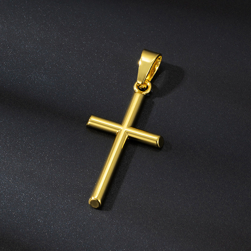 Fashionable Gold-Plated Jewelry Cross Pendant With A Stainless Steel Necklace Vera Lux
