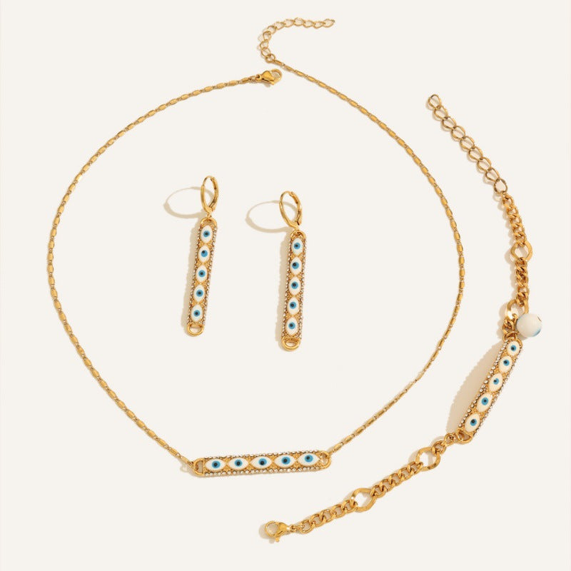 Middle Eastern Evil Eye Necklace, Bracelet and Earring Set Vera Lux