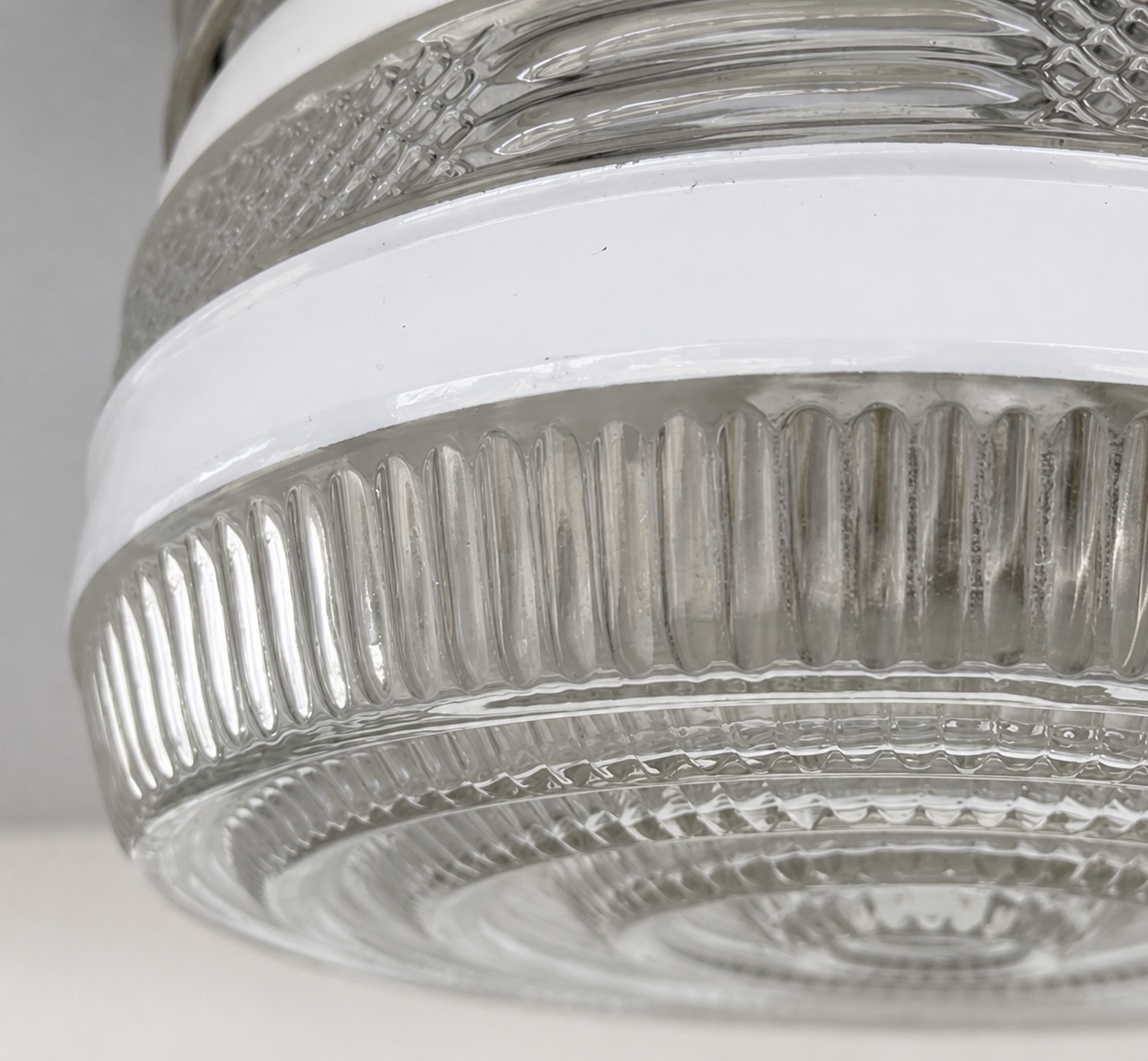 RETRO 1960's Antique DRUM Flush Mount Ceiling Light Brushed Nickel The Lamp Goods
