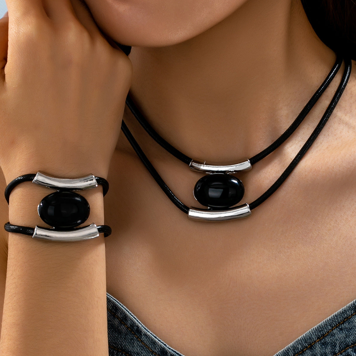 Multilayer Vintage Necklace And Bracelet Set For Women Vera Lux