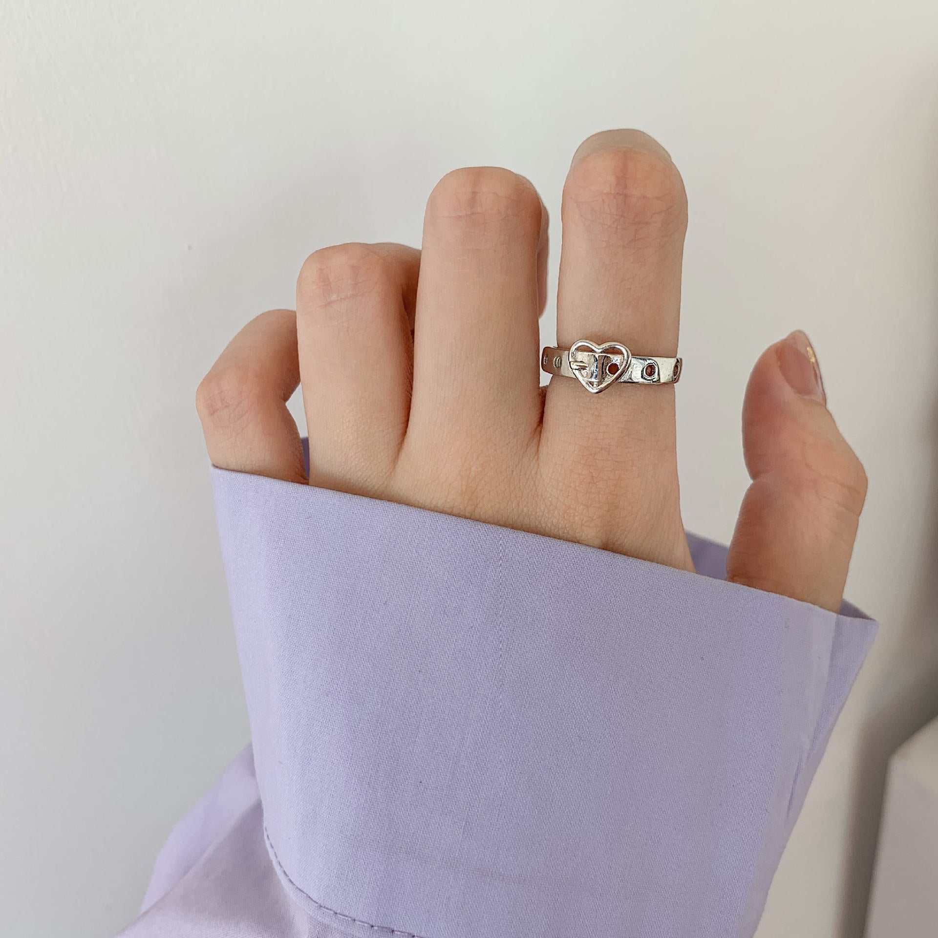 925 Sterling Silver Twisted Chain Open Ring Vera Lux