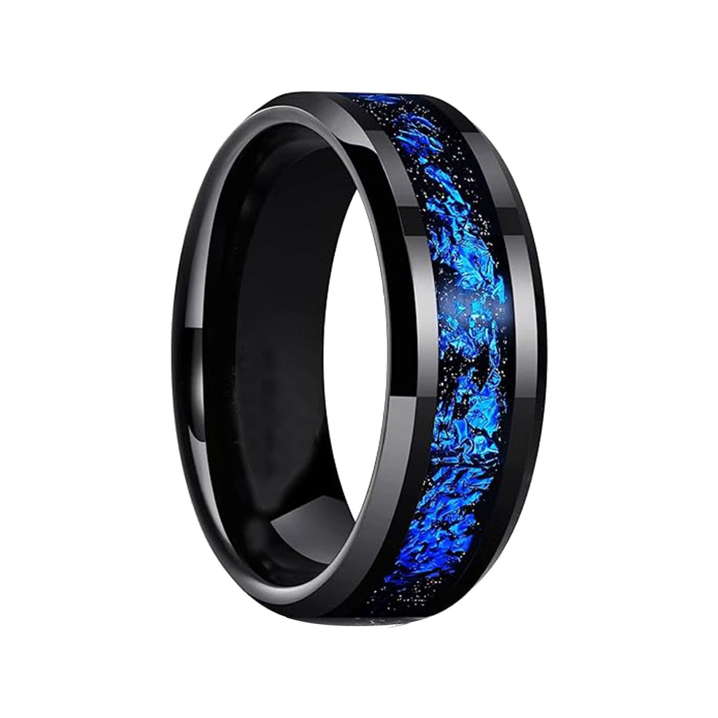 Tungsten Steel Blue Meteor Ring Vera Lux