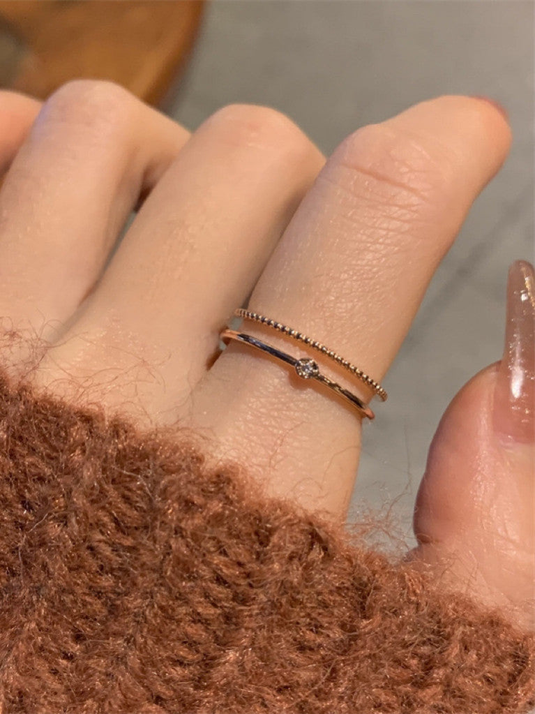Star Zircon Ring For Women, Niche Twist Band, Luxury High-End Pinky & Index Finger Ring Vera Lux