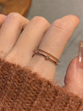 Star Zircon Ring For Women, Niche Twist Band, Luxury High-End Pinky & Index Finger Ring Vera Lux
