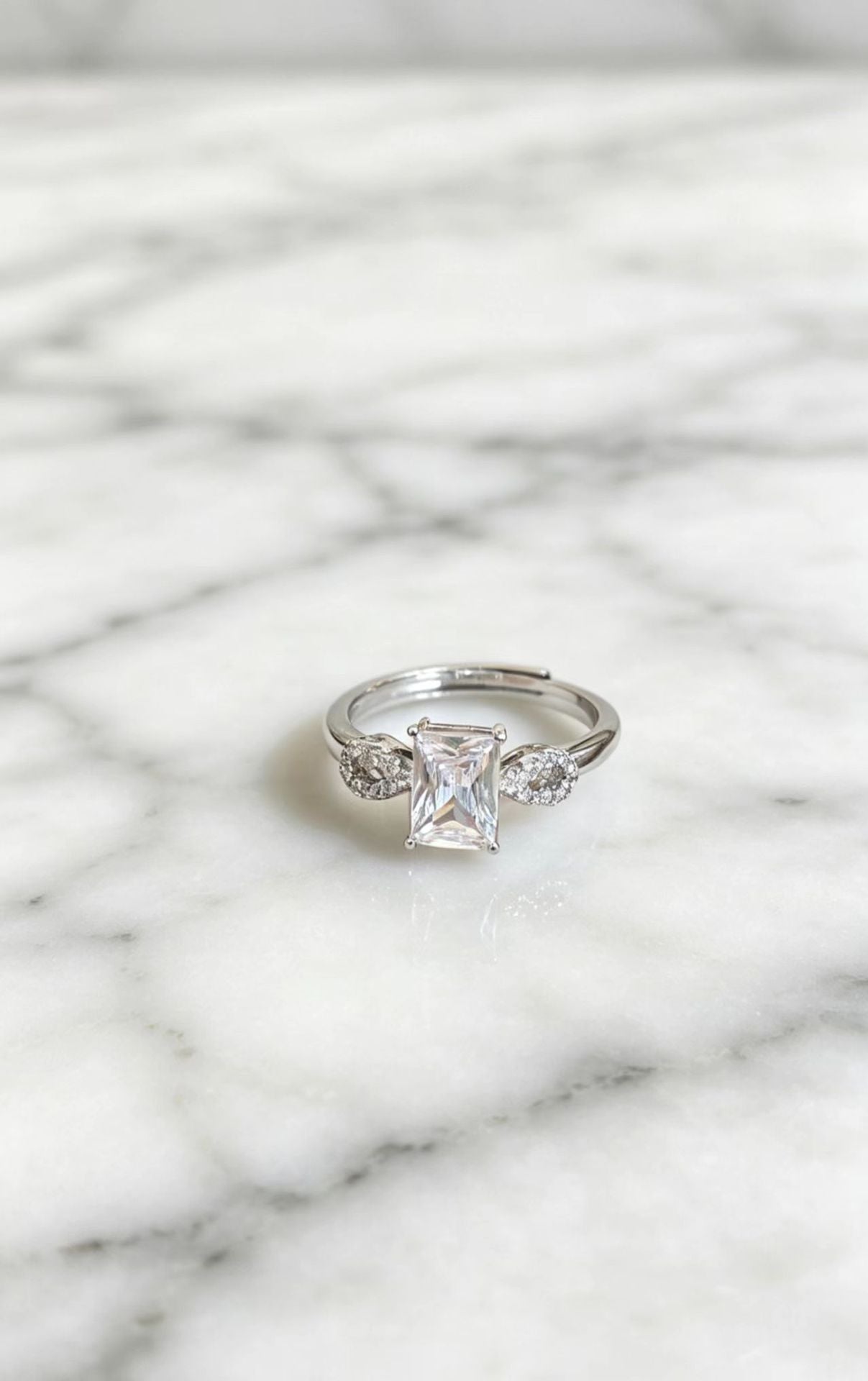 Affordable Luxury Sugar Cube Style Adjustable Ring Vera Lux