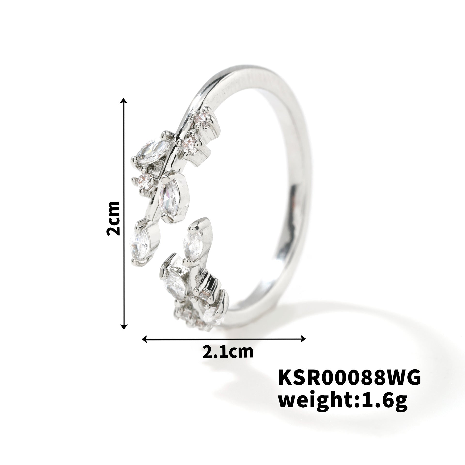 Womens Personality Leaf Ring Vera Lux