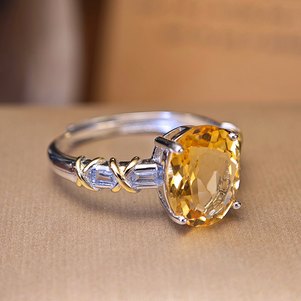 Versatile Open-Style Womens Natural Citrine Ring Vera Lux